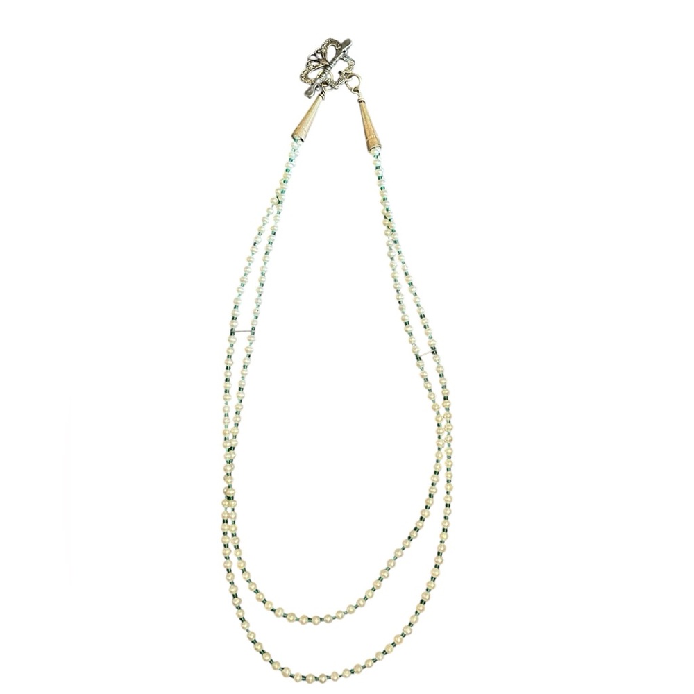 Chic Gold and Cream Beaded Necklace